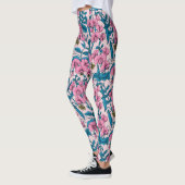 Zoete erwten en hommels, roze en blauw leggings (Links)