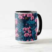 Zoete erwten en hommels, roze en blauw mok (Voorkant rechts)