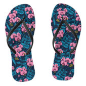 Zoete erwten en hommels, roze en blauw teenslippers (Voetbed)