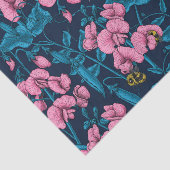 Zoete erwten en hommels, roze en blauw tissuepapier (Detail)