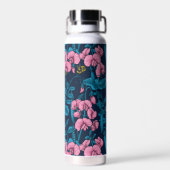 Zoete erwten en hommels, roze en blauw waterfles (Achterkant)