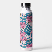 Zoete erwten en hommels, roze en blauw waterfles (Links)