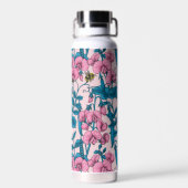 Zoete erwten en hommels, roze en blauw waterfles (Achterkant)