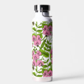 Zoete erwten en hommels, roze, groen en wit waterfles (Links)