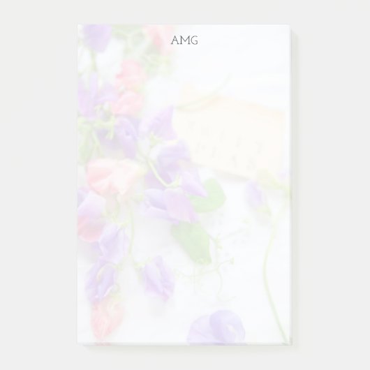 Zoete erwten op het weefsel van de oogjes verdwijn post-it® notes (Voorkant)