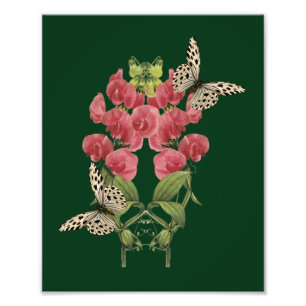 Zoete erwtenbloemen en vlinders 8x10 foto afdruk