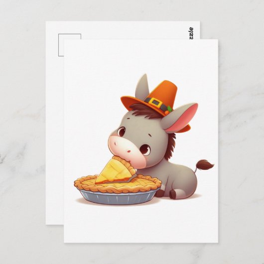 Zoete ezel eet taart briefkaart (Voorkant / Achterkant)