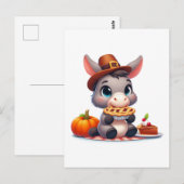 Zoete ezel eet Thanksgiving taart Briefkaart (Voorkant / Achterkant)