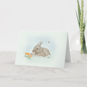 Zoete Ezel en Wilde Bloemen 7x5 Wenskaart  Aankondiging