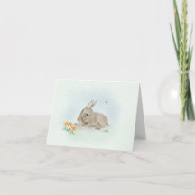 Zoete Ezel en Wilde Bloemen Kleine Wenskaart 