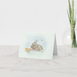Zoete Ezel en Wilde Bloemen Kleine Wenskaart  Bedankkaart