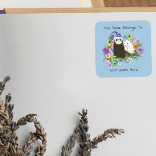 Zoete Fantasievolle Blauwe Malse Bloemige Fret Ex Vierkante Sticker