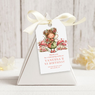 Zoete Fee 3e Verjaardag Bloem Roze Favor Geschenk Cadeaulabel
