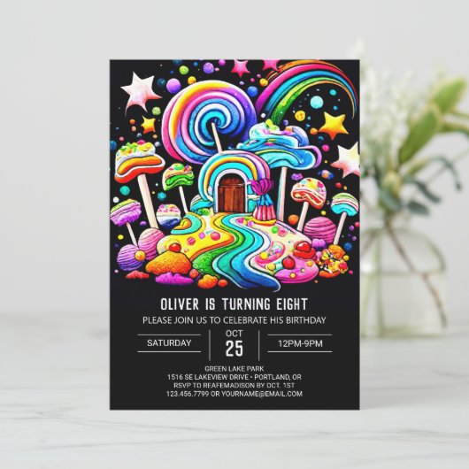 Zoete Feest Lolly Verjaardag Kaart (Staand voorkant)