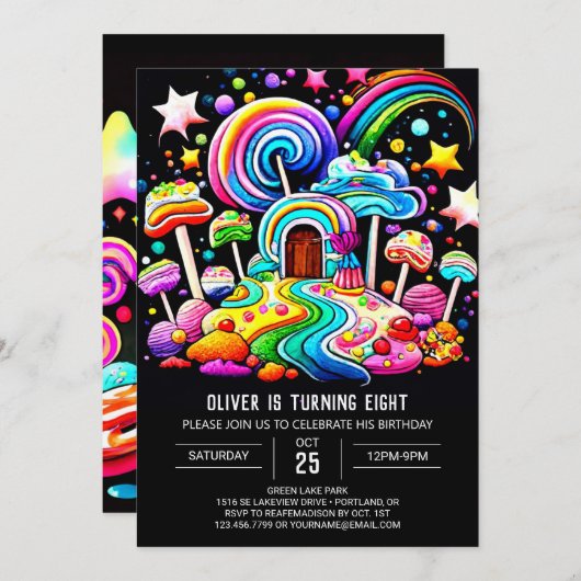 Zoete Feest Lolly Verjaardag Kaart (Voorkant / Achterkant)