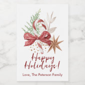 Zoete Feestdagen Voedselcontainer Etiket (Enkel label)