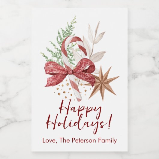 Zoete Feestdagen Voedselcontainer Etiket (Enkel label)