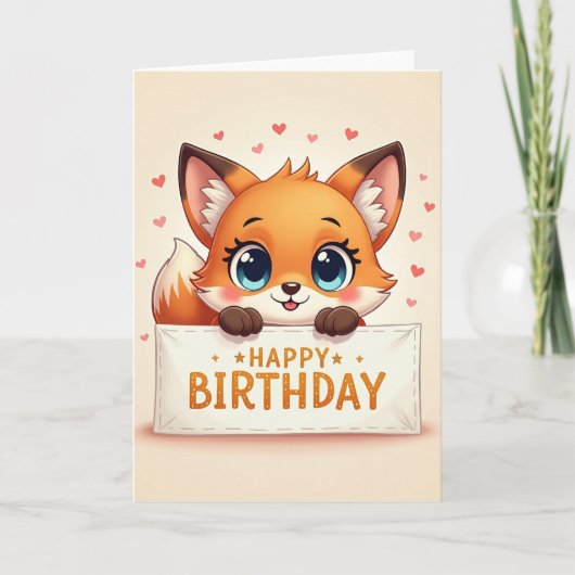 Zoete Fennec Blauwe Ogen Kaart (Voorkant)