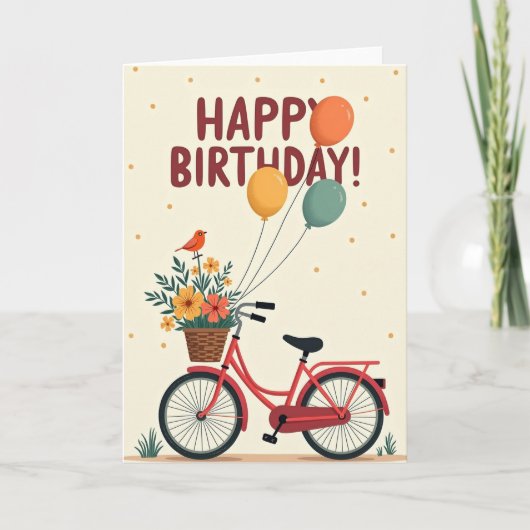 Zoete Fiets Verjaardagskaart Kaart (Voorkant)