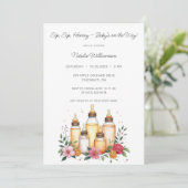 Zoete Flessen Baby Shower Kaart (Staand voorkant)
