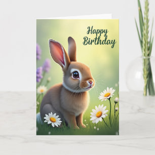 Zoete Fluffy Konijnenkaart Kaart