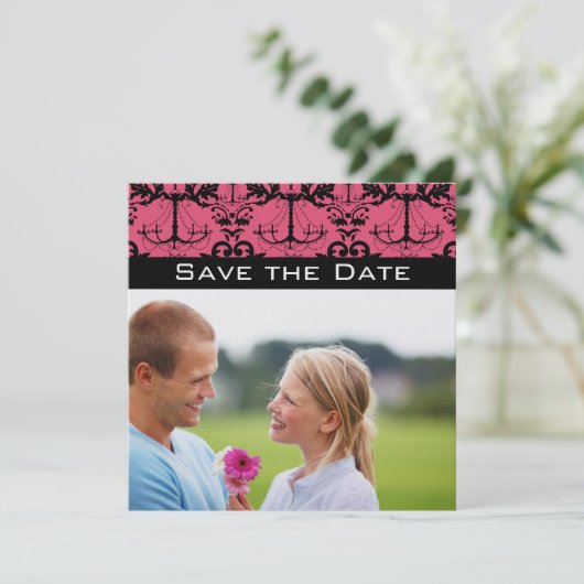 Zoete Framboos & Zwarte Kroonluchter Bewaar de Dat Kaart (Staand voorkant)