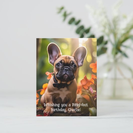 💗Zoete franchie puppy in een oerwoud Kaart (Staand voorkant)