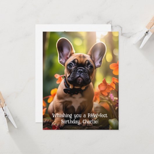 💗Zoete franchie puppy in een oerwoud Kaart (Voorkant / Achterkant in situ)
