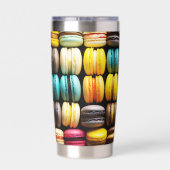 Zoete Franse Macaron Koekjes Geïsoleerde Drinkbeker (Achterkant)