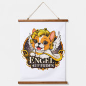 Zoete Franse puppy als een Christuskind Hangend Wandkleed (Voorkant)