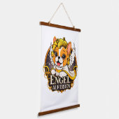 Zoete Franse puppy als een Christuskind Hangend Wandkleed (Gebogen)