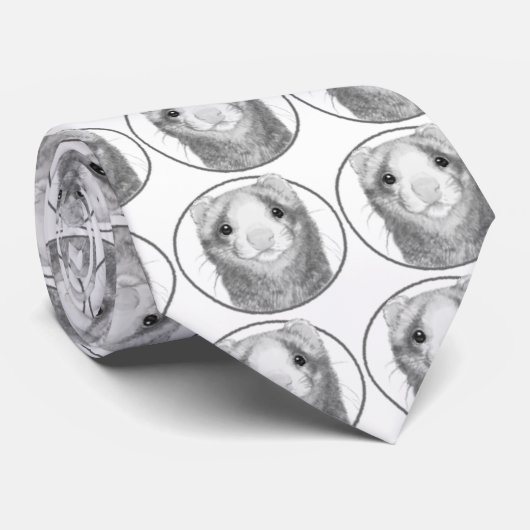 Zoete frettenzijde betegeld stropdas (Opgerold)