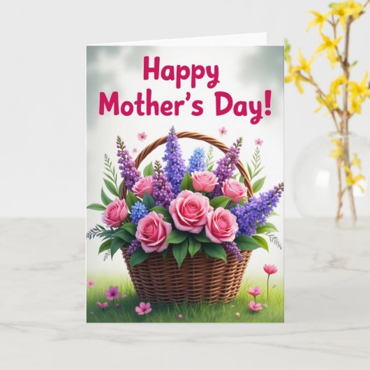 Zoete Fuchsia Script Kaart (Gele Bloem)