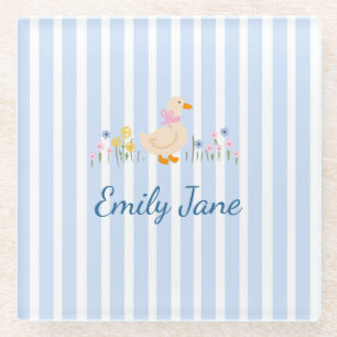 Zoete Gans Wilde Bloem Baby Shower Doopfeest Glazen Onderzetter