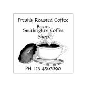 Zoete gebrande koffiebonen 2x2 rubberstempel (Afrduk)