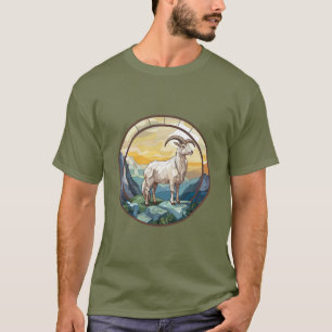 Zoete Gebrandschilderde Glas Dikhoornschaap T-shirt