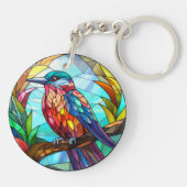 Zoete Gebrandschilderde IJsvogel Vogel Sleutelhanger (Achterkant)
