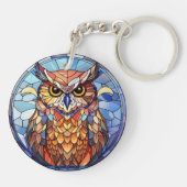 Zoete Gebrandschilderde Uil Sleutelhanger (Achterkant)