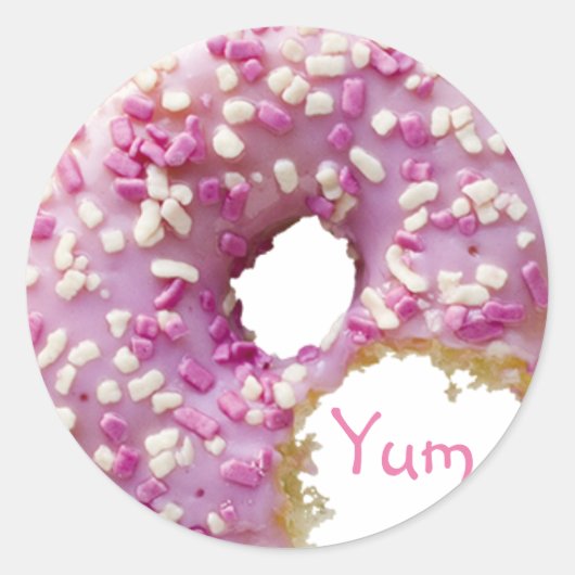 ZOETE geglazuurde donut Ronde Sticker (Voorkant)