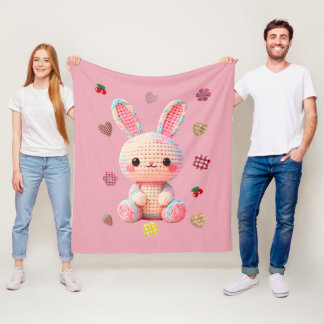 Zoete Gehaakte Konijn Fleece Deken