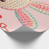 Zoete Gehaakte Konijn & Rozen Cadeaupapier (Hoek)