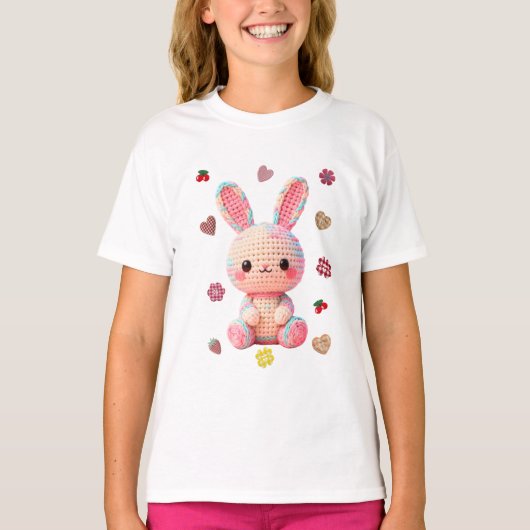 Zoete Gehaakte Konijn T-shirt (Voorkant)