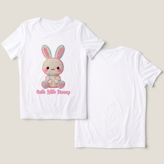 Zoete Gehaakte Konijn Tri-Blend Shirt (Ontwerp Voorkant & Achterkant)