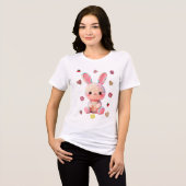 Zoete Gehaakte Konijn Tri-Blend Shirt (Voorkant volledig)