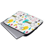 Zoete gekleurde hand getekend laptop sleeve (Voorkant onderkant)