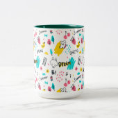 Zoete gekleurde hand getekend tweekleurige koffiemok (Center)