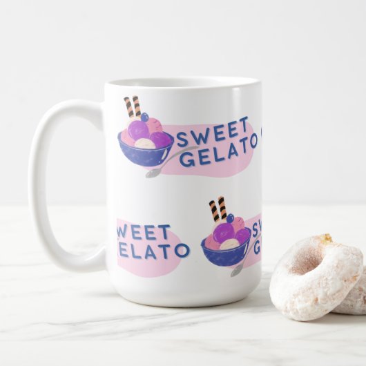 zoete gelato koffiemok (Met donut)