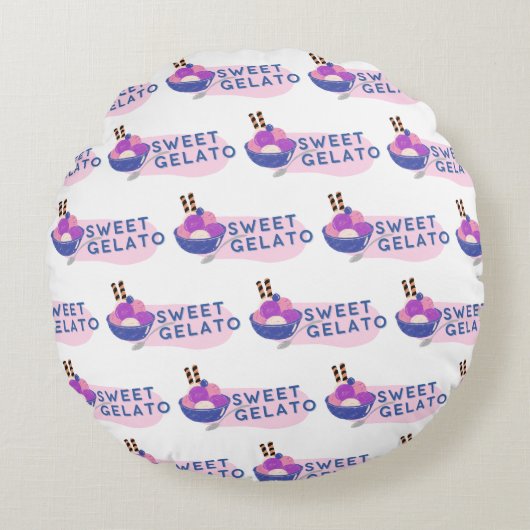 zoete gelato rond kussen (Voorkant)