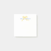 Zoete Gele Boog Blauwe Gepersonaliseerde Post-it® Notes (Voorkant)