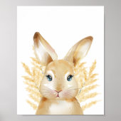Zoete Gele Bunny Woodland Nursery Room Decor Poster (Voorkant)